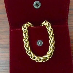 New 18K solid Gold Plated Domineering Twist Bracelet 24g